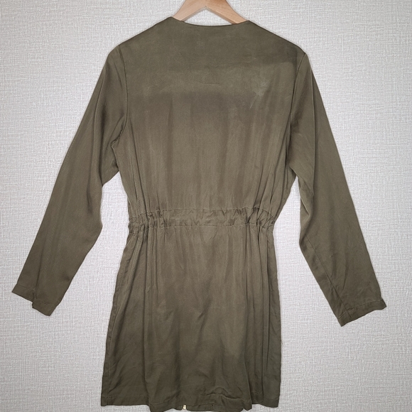 Zara Basic Collection Army Green Cargo Mini Dress - Picture 8 of 16